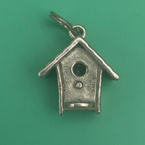Birdhouse Sterling Silver Jewelry Charm #traditional birdhouse #wildlife
